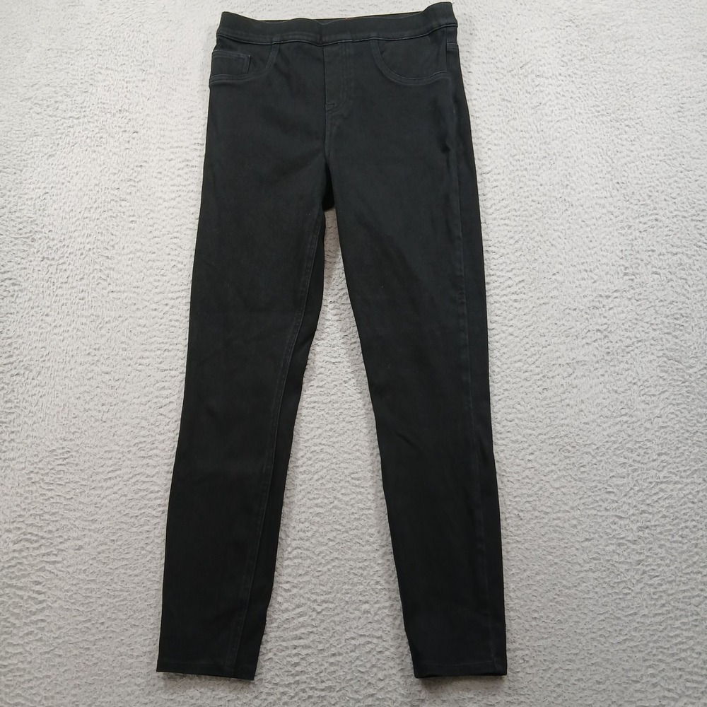Spanx Ankle Jean Ish‎ Leggings Women's Size Medium Black Stretch Denim EUC
